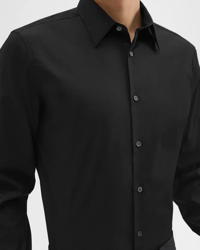 Men Shirts Theory Sylvain Shirt In Good Cotton Black