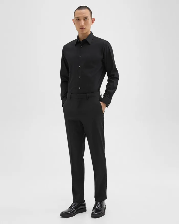 Men Shirts Theory Sylvain Shirt In Good Cotton Black