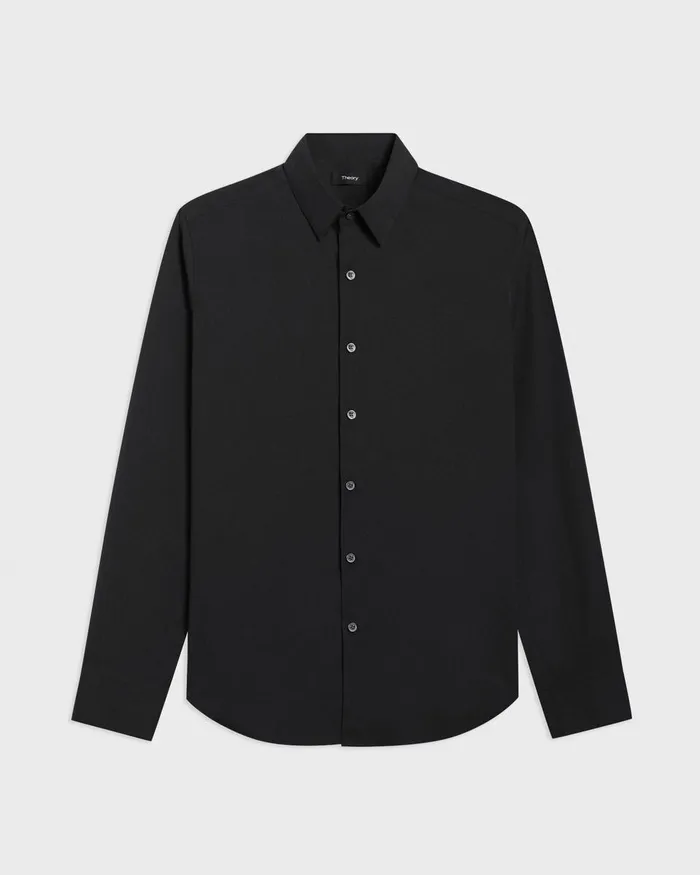 Men Shirts Theory Sylvain Shirt In Good Cotton Black