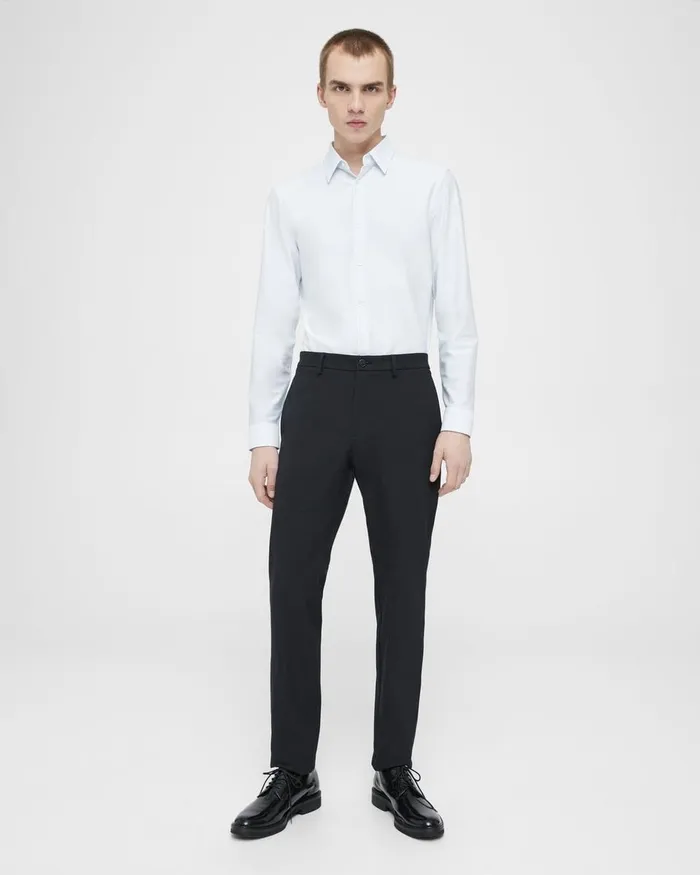 Men Shirts Theory Sylvain Shirt In Striped Cotton Blend Whiteolympic