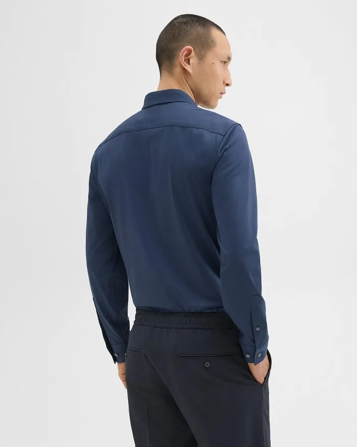 Men Shirts Theory Sylvain Shirt In Structure Knit Twilight