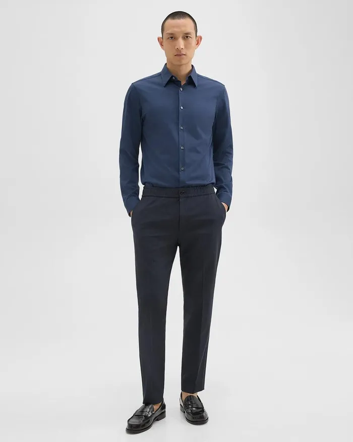 Men Shirts Theory Sylvain Shirt In Structure Knit Twilight
