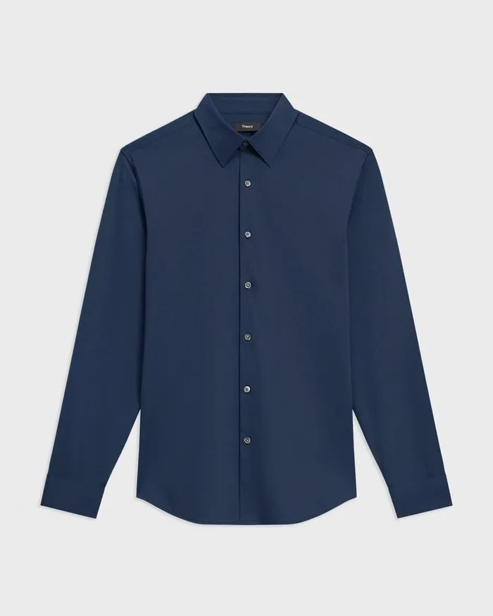 Men Shirts Theory Sylvain Shirt In Structure Knit Twilight