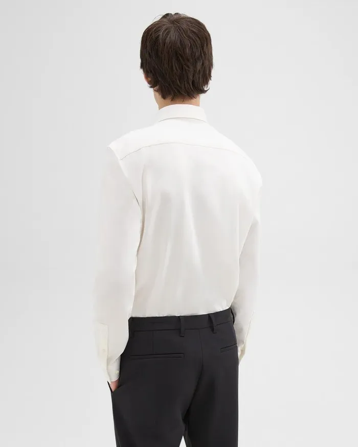 Men Shirts Theory Sylvain Shirt In Structure Knit White