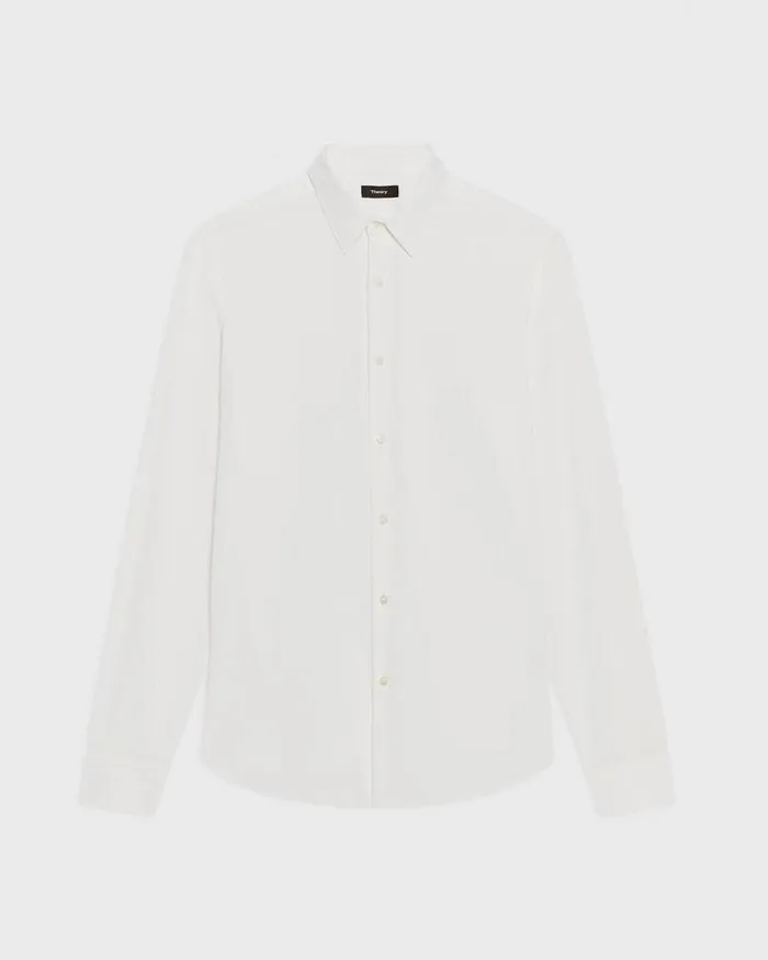 Men Shirts Theory Sylvain Shirt In Structure Knit White
