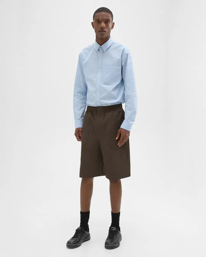 Men Shorts Theory CottonBlend PullOn Short Deep Tundra
