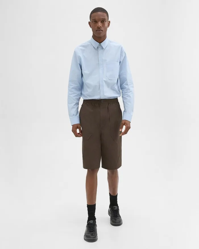Men Shorts Theory CottonBlend PullOn Short Deep Tundra