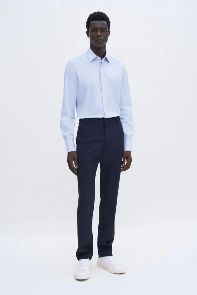 Men Slim Cotton Stretch Shirt Light Blue Filippa K Shirts