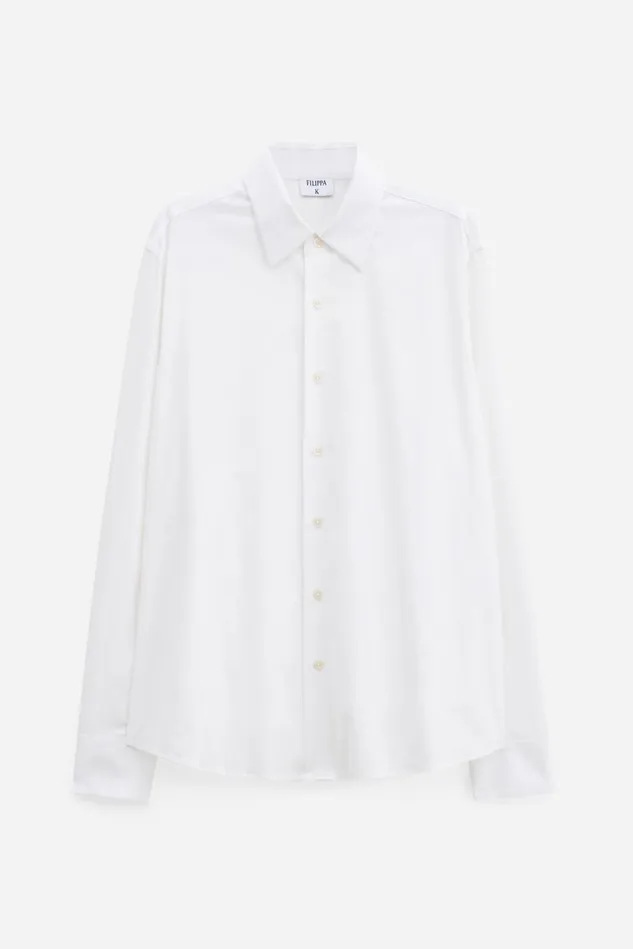 Men Slim Cotton Stretch Shirt White Filippa K Shirts