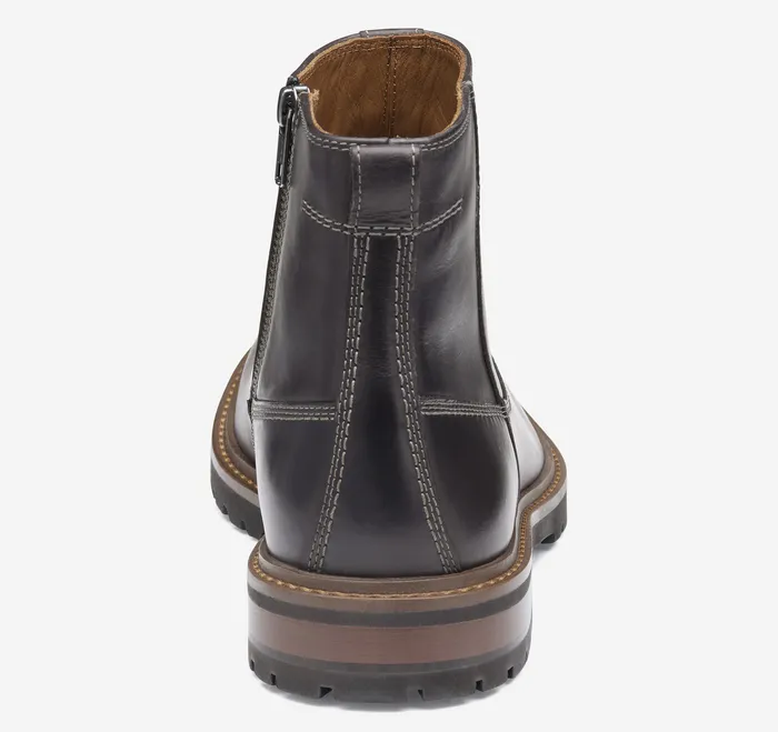 Men SlipOns and Loafers Johnston and Murphy Barrett Zip Boot Charcoal Full Grain