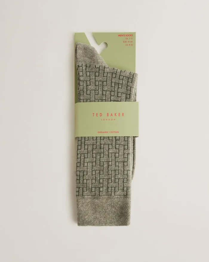 Men SOKKSIX 8211 Interlocking T Pattern Socks Grey Ted Baker Socks Men SOKKSIX 8211 Interlocking T Pattern Socks Grey Ted Baker Socks