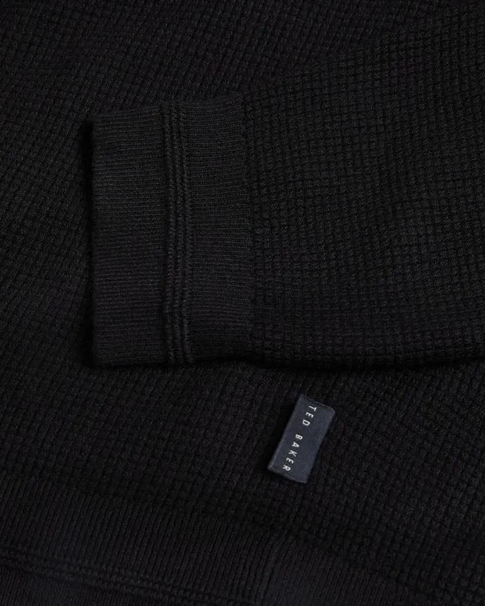 Men STAYLAY 8211 Textured Crew Neck Jumper Black Ted Baker Jumpers and Knitwear