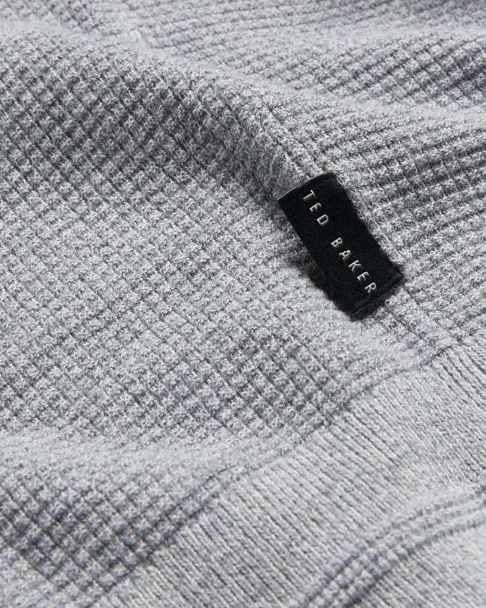 Men STAYLAY 8211 Textured Crew Neck Jumper Greymarl Ted Baker Jumpers and Knitwear