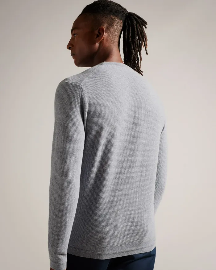 Men STAYLAY 8211 Textured Crew Neck Jumper Greymarl Ted Baker Jumpers and Knitwear