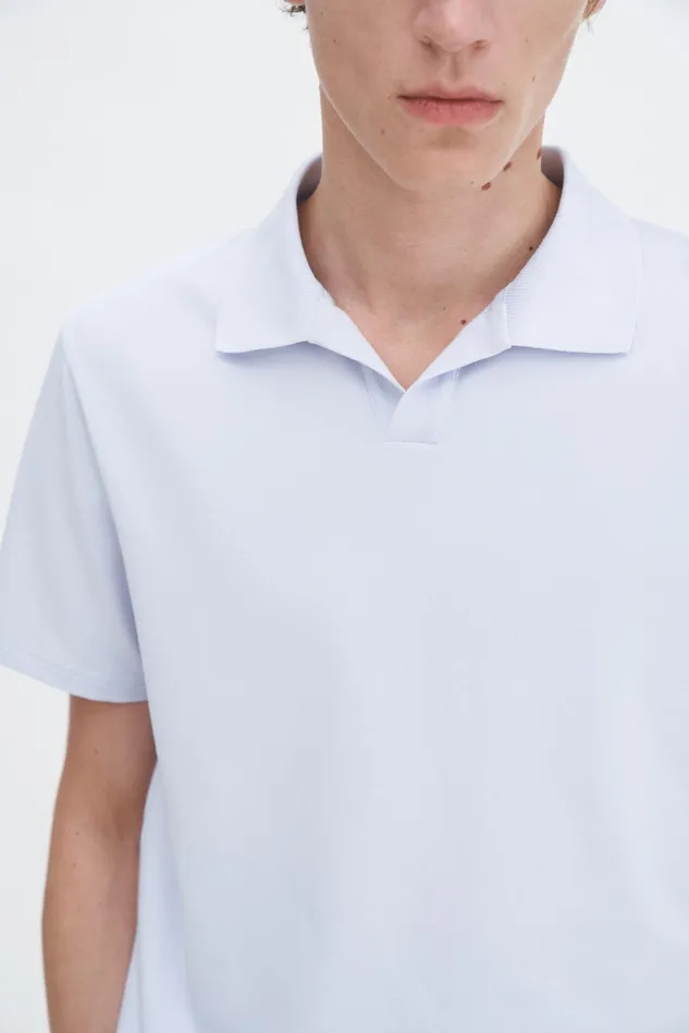 Men Stretch Cotton Polo TShirt Mist Blue Filippa K TShirts