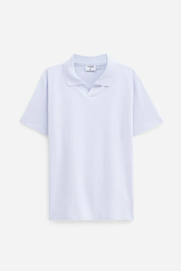 Men Stretch Cotton Polo TShirt Mist Blue Filippa K TShirts