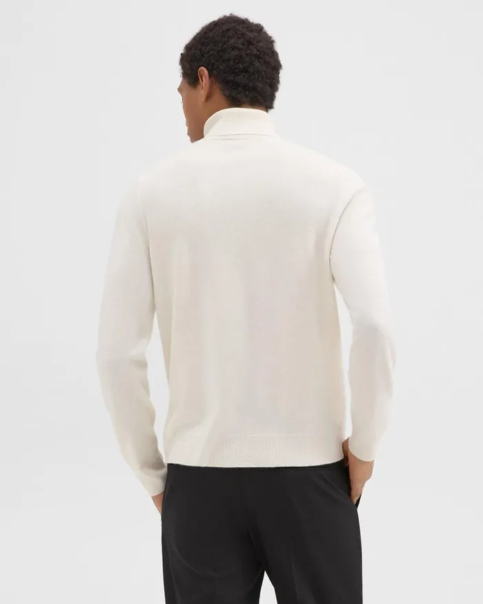 Men Sweaters Cardigans Theory Hilles Turtleneck Sweater In Cashmere Winter White