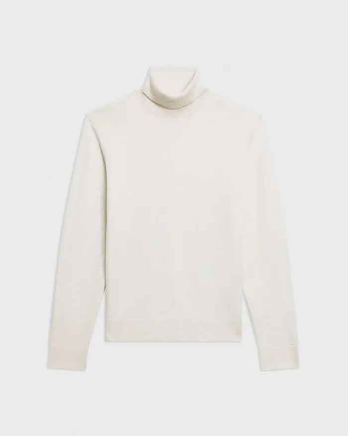 Men Sweaters Cardigans Theory Hilles Turtleneck Sweater In Cashmere Winter White