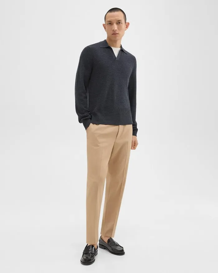 Men Sweaters Cardigans Theory Johnny Collar Sweater In Merino Wool New Pestle Melange