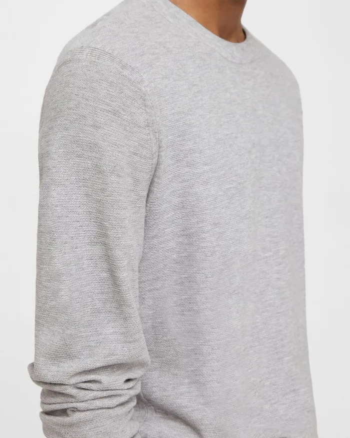 Men Sweaters Cardigans Theory Riland Sweater In Light Bilen Silver Heather