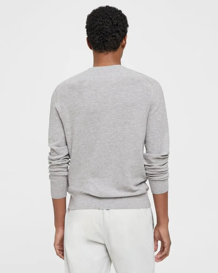 Men Sweaters Cardigans Theory Riland Sweater In Light Bilen Silver Heather