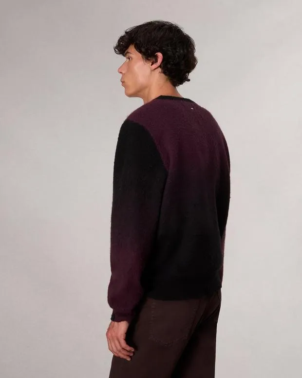 Men Sweaters Rag and Bone Downing Crewneck Sweater Burgundy Multi