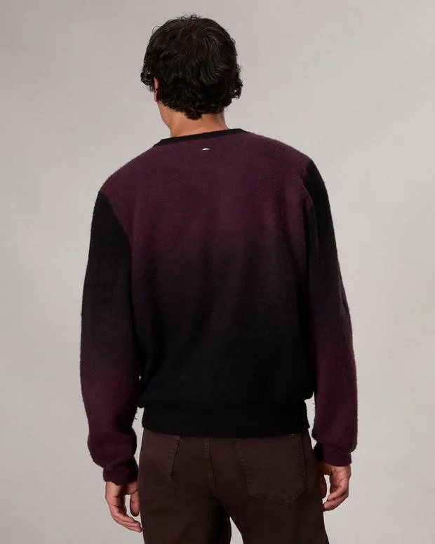 Men Sweaters Rag and Bone Downing Crewneck Sweater Burgundy Multi
