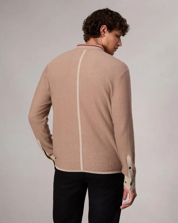 Men Sweaters Rag and Bone Harvey Knit Shirt Desert