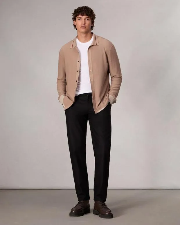 Men Sweaters Rag and Bone Harvey Knit Shirt Desert