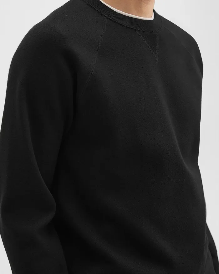 Men Sweatshirts Hoodies Theory Raglan Sleeve Sweatshirt In Light Bilen Black