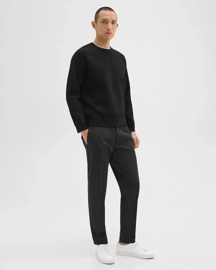 Men Sweatshirts Hoodies Theory Raglan Sleeve Sweatshirt In Light Bilen Black