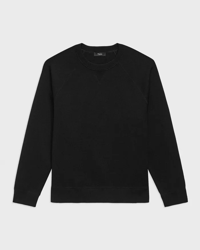 Men Sweatshirts Hoodies Theory Raglan Sleeve Sweatshirt In Light Bilen Black