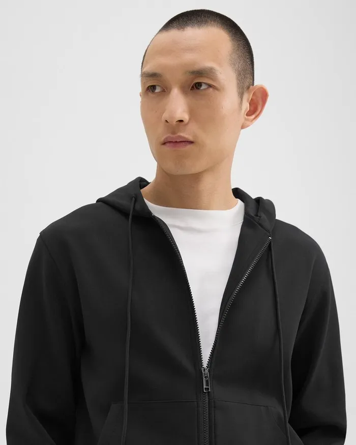 Men Sweatshirts Hoodies Theory ZipUp Hoodie In Scuba Black
