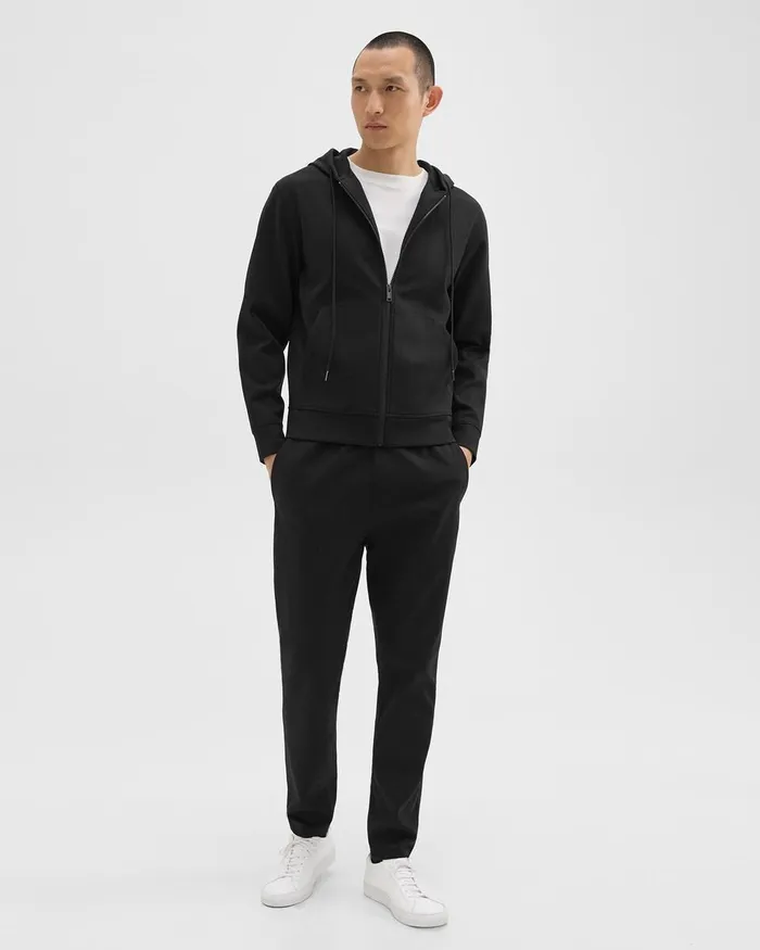 Men Sweatshirts Hoodies Theory ZipUp Hoodie In Scuba Black