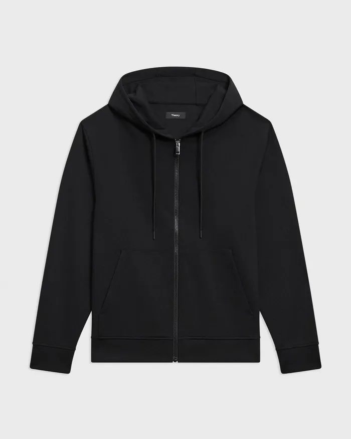 Men Sweatshirts Hoodies Theory ZipUp Hoodie In Scuba Black