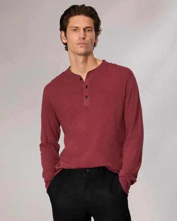 Men TShirts and Henleys Rag and Bone Classic Flame Henley Maroon