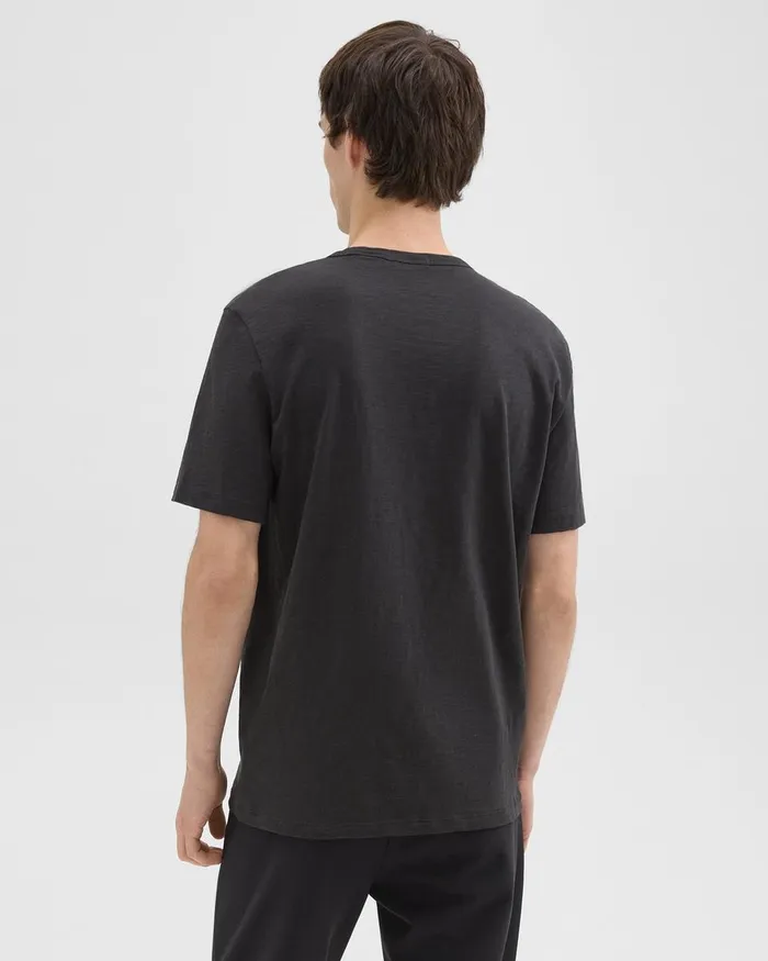 Men TShirts Polos Theory Essential Tee In Cosmos Slub Cotton Black