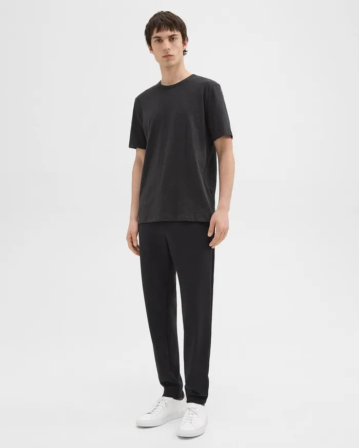Men TShirts Polos Theory Essential Tee In Cosmos Slub Cotton Black