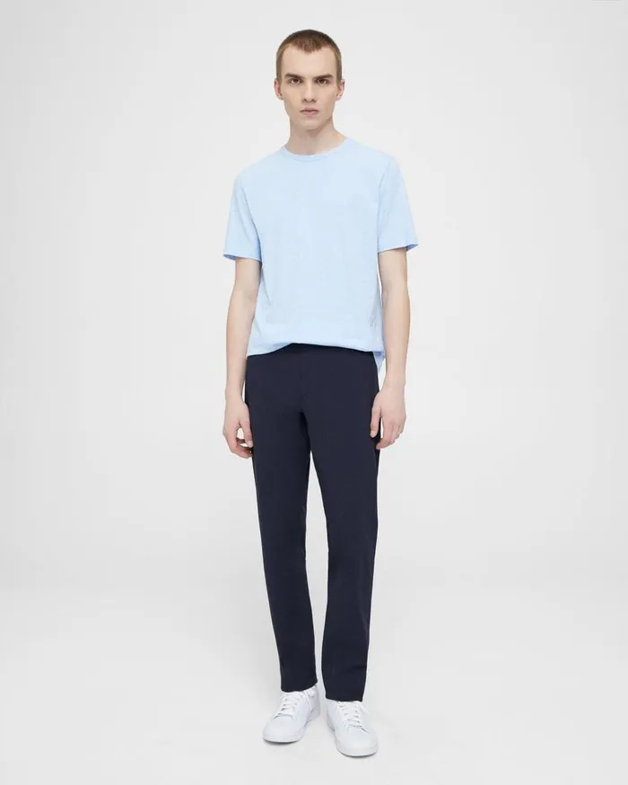 Men TShirts Polos Theory Essential Tee In Cosmos Slub Cotton Blue Horizon