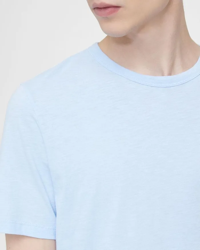 Men TShirts Polos Theory Essential Tee In Cosmos Slub Cotton Blue Horizon