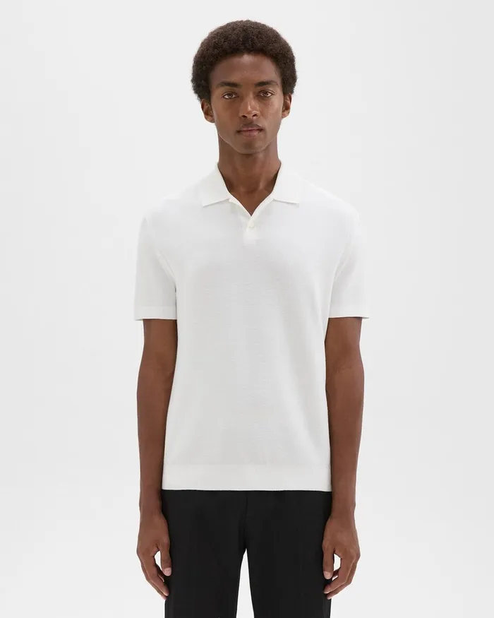 Men TShirts Polos Theory Goris Polo Shirt In Piqueacute Light Bilen White