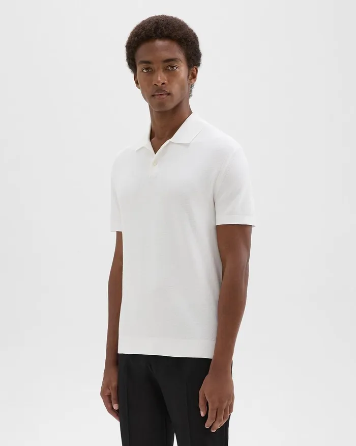 Men TShirts Polos Theory Goris Polo Shirt In Piqueacute Light Bilen White