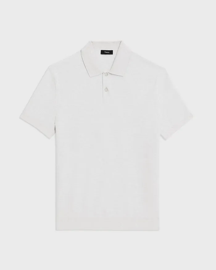 Men TShirts Polos Theory Goris Polo Shirt In Piqueacute Light Bilen White