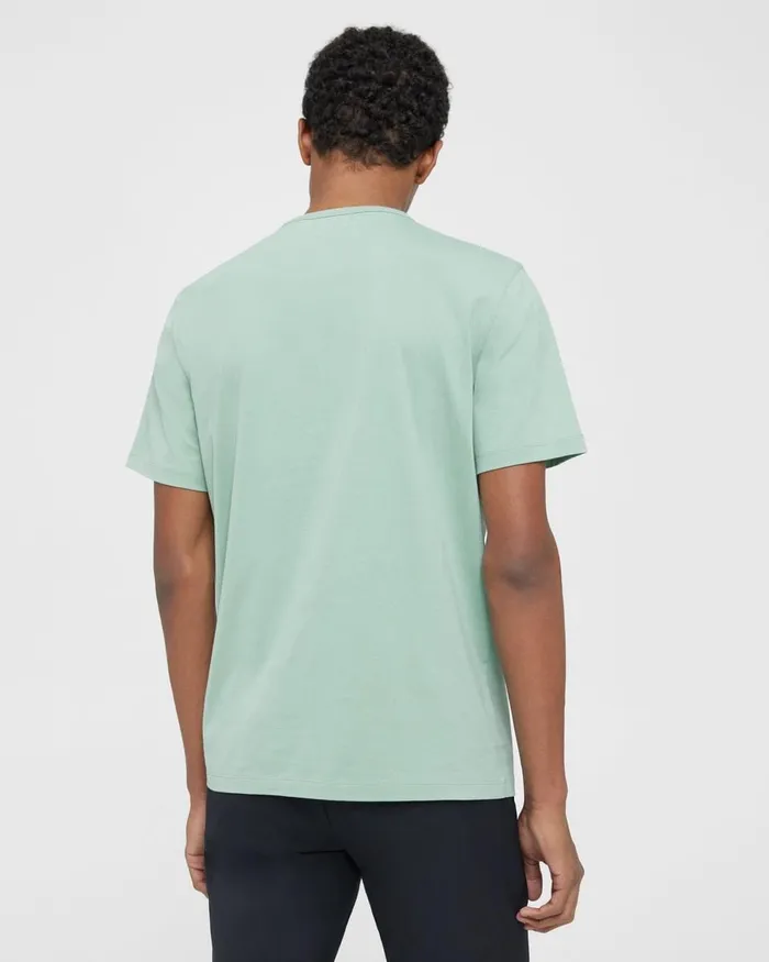 Men TShirts Polos Theory Precise Tee In Pima Cotton Jersey Blue Surf