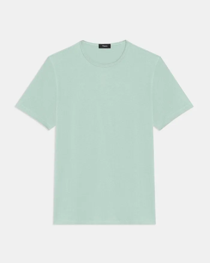 Men TShirts Polos Theory Precise Tee In Pima Cotton Jersey Blue Surf