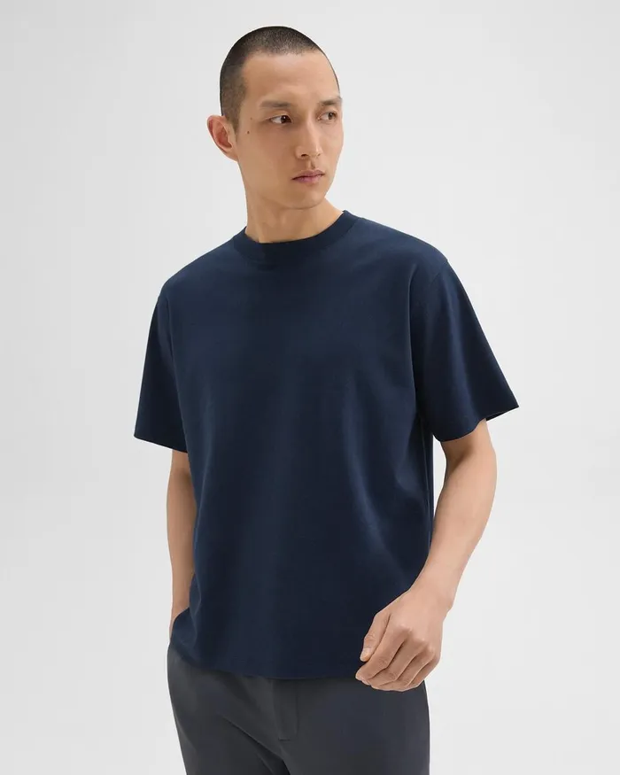 Men TShirts Polos Theory Relaxed Tee In Cotton Jersey Baltic