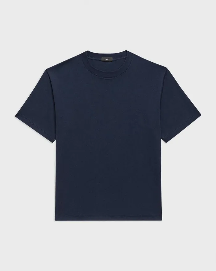 Men TShirts Polos Theory Relaxed Tee In Cotton Jersey Baltic
