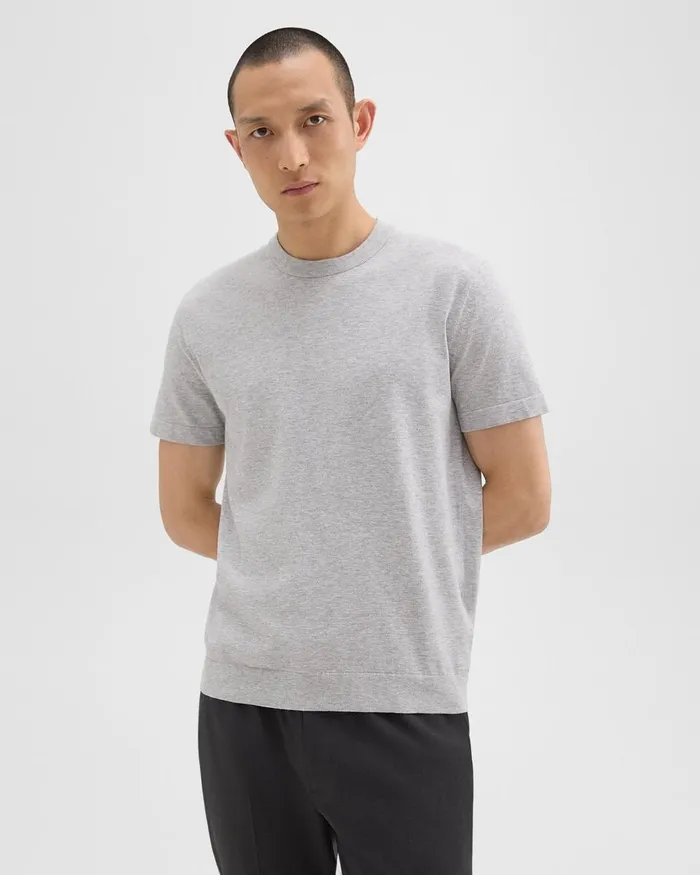 Men TShirts Polos Theory Sarior Tee In Light Bilen Silver Heather