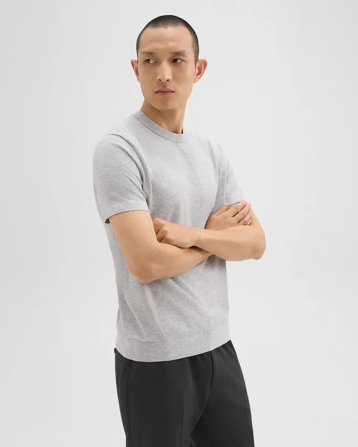 Men TShirts Polos Theory Sarior Tee In Light Bilen Silver Heather