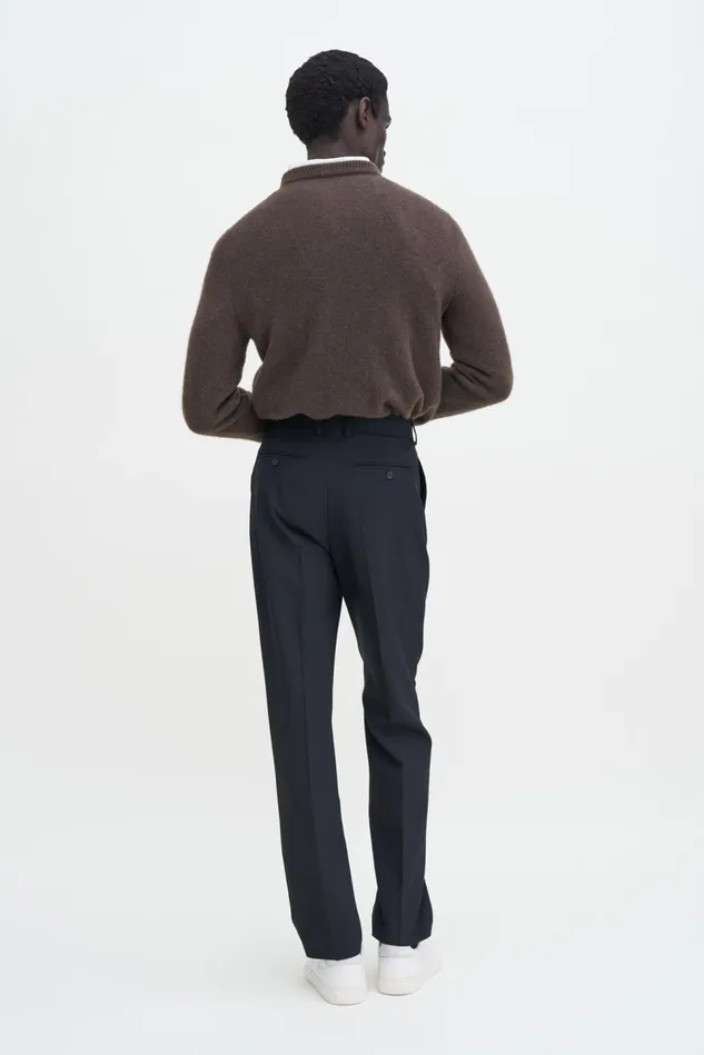 Men Tapered Tailored Trousers Black Filippa K Trousers
